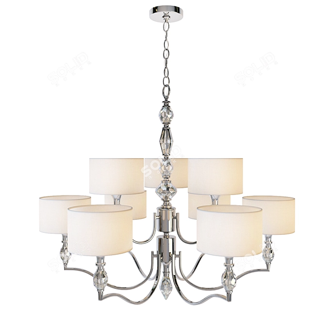 Evi Collection 9-Light Crystal Chandelier 3D model image 1