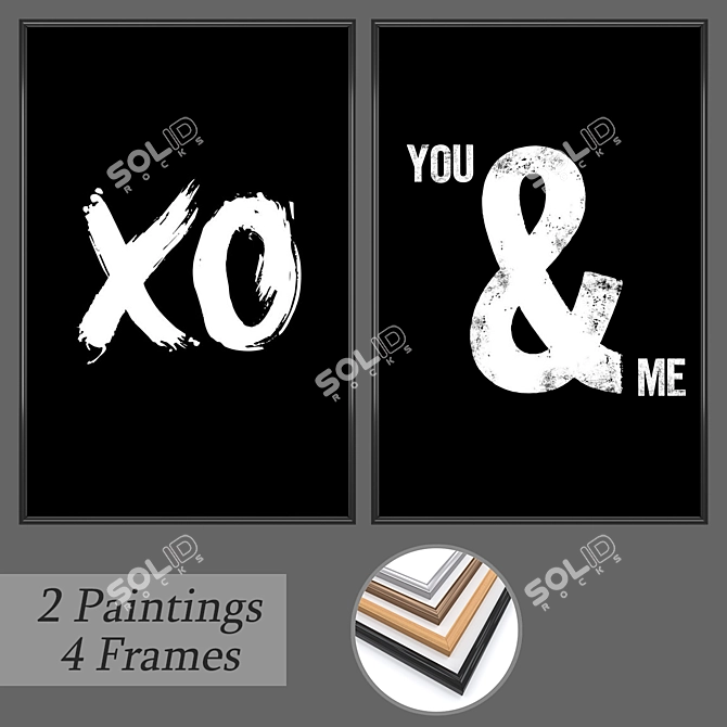 Modern Wall Art Set with Multiple Frame Options 3D model image 1