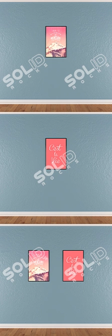 Modern Wall Art Set: No. 357 3D model image 3