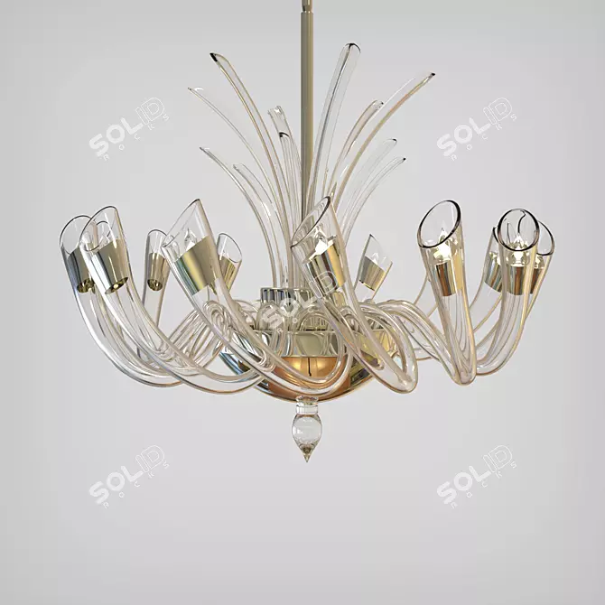 Elegant Crystal Chandelier 3D model image 1