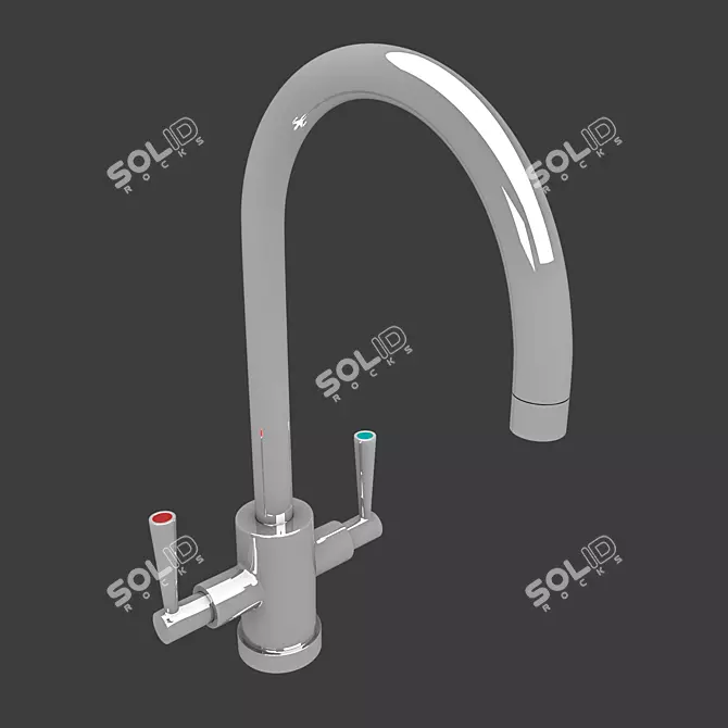 3-in-1 Kitchen Sink & Faucet Set 3D model image 3