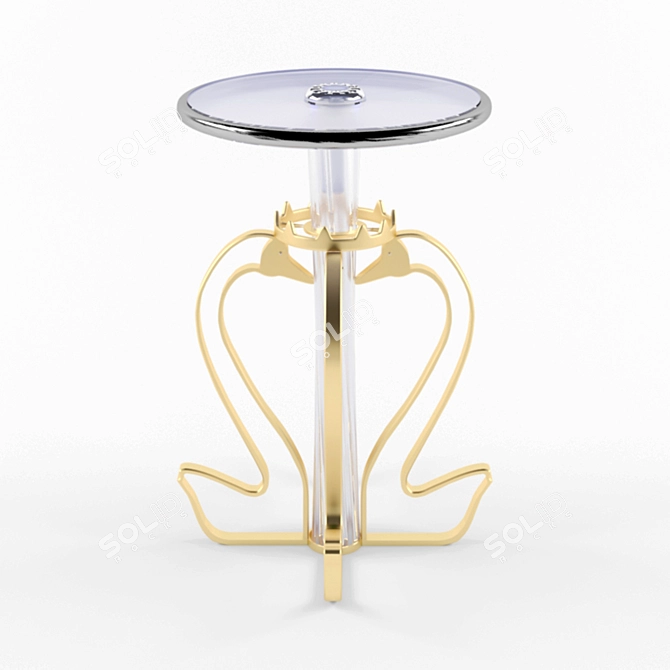 Golden Swans: Elegant Lightweight Table Fountain 3D model image 1