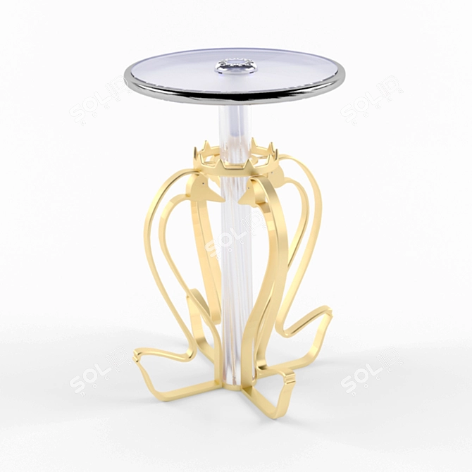 Golden Swans: Elegant Lightweight Table Fountain 3D model image 2