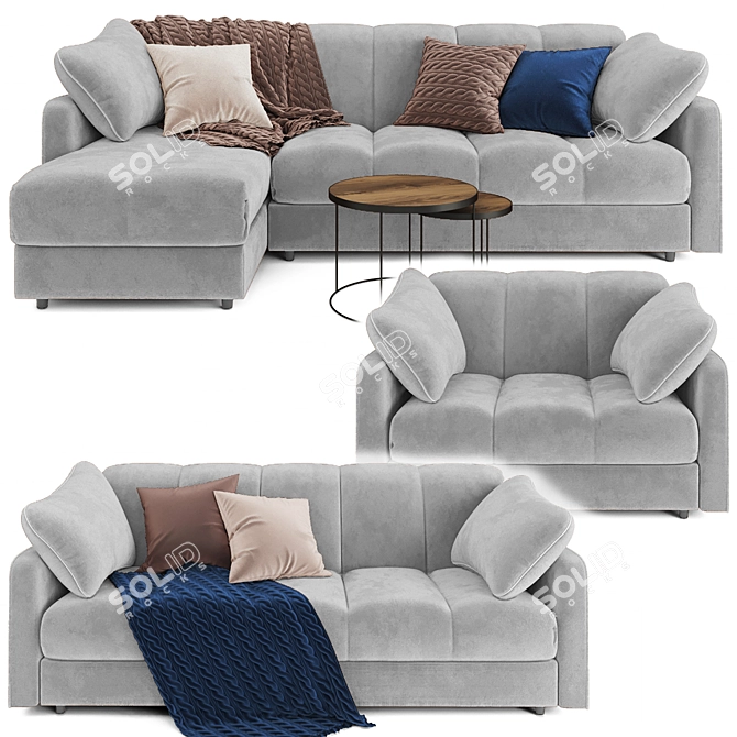 Convertible Sofa Bed: MOON 111 3D model image 1