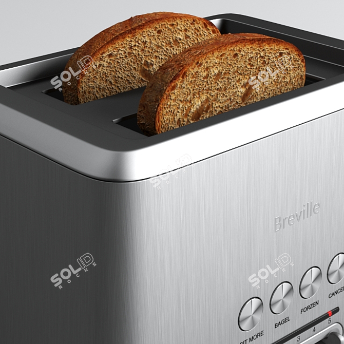 Sleek Stainless Steel Toaster 3D model image 2