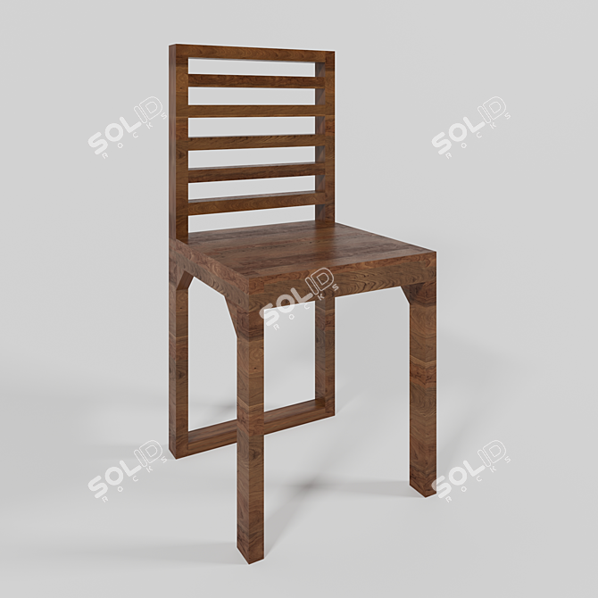 Elegant Wood Chair 3D model image 1