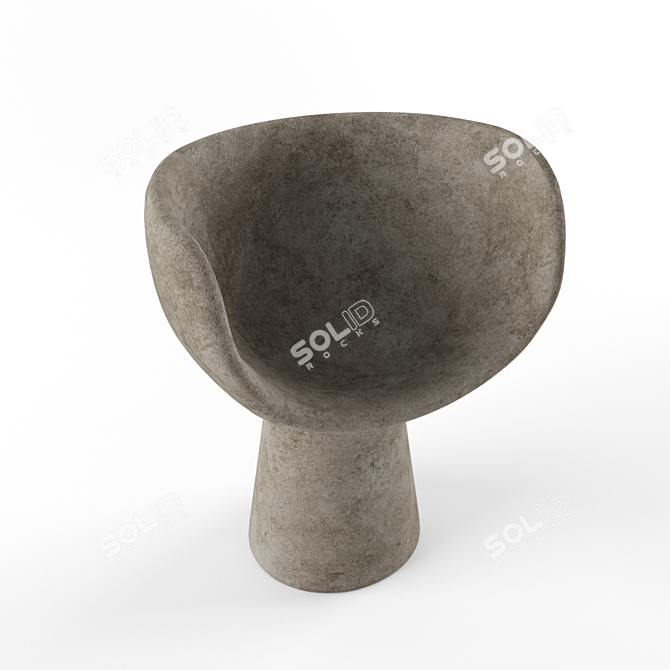 Rustic Stone Throne 3D model image 1