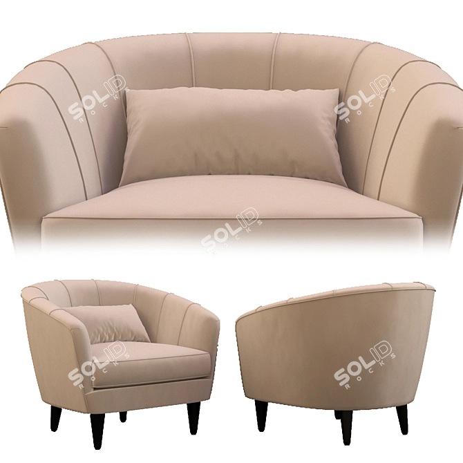 Velvet Garda Decor Armchair | ZW-555-06479 3D model image 1