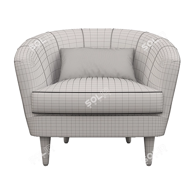 Velvet Garda Decor Armchair | ZW-555-06479 3D model image 2