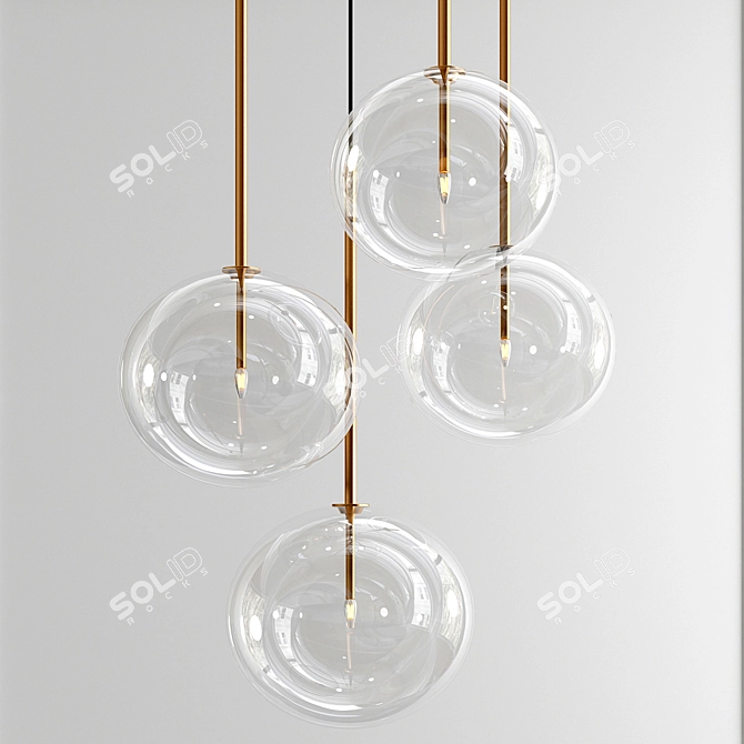 Elegant Illuminated Sphere Pendant 3D model image 1