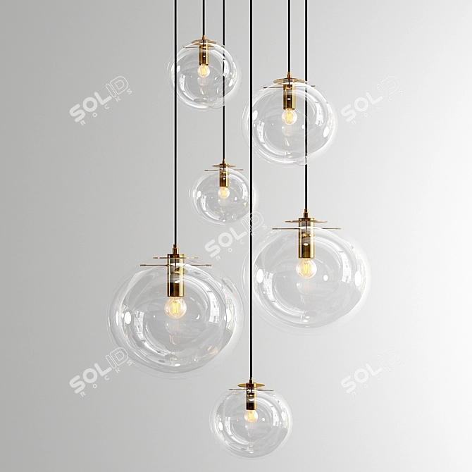 Elegant Selene Suspension Lamp 3D model image 1