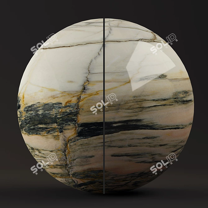 Vibrant Crystal & Smooth Marble Set 3D model image 2