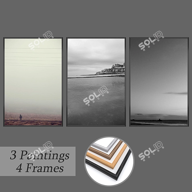 Elegant Wall Art Set 3D model image 1