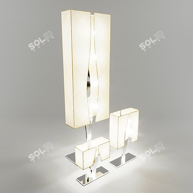 Luxurious Drop Table and Floor Lamp Set 3D model image 1