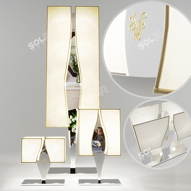 Luxurious Drop Table and Floor Lamp Set 3D model image 2