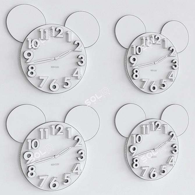 LOCOMO Mickey Mouse Wall Clock 3D model image 2