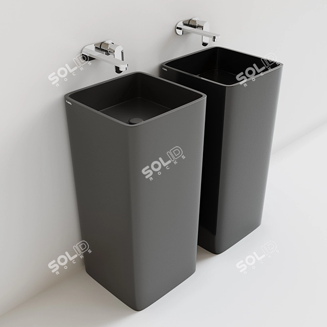 Sleek Monowash Basin 3D model image 1