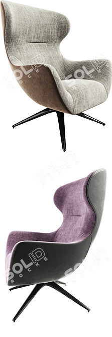 Elegant Joker Armchair: Revolving or Four-Legged Design 3D model image 2