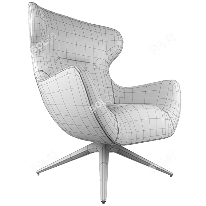 Elegant Joker Armchair: Revolving or Four-Legged Design 3D model image 3