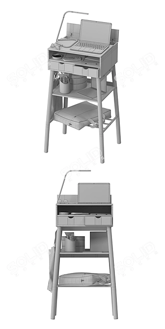 Sleek Knotten Desk by Ikea 3D model image 3