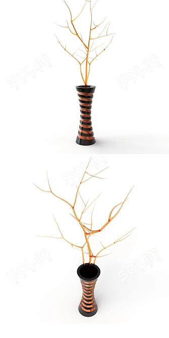 Elegant Tree Branch Vase 3D model image 2