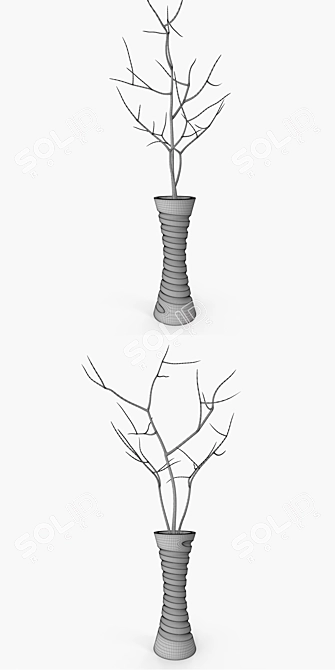 Elegant Tree Branch Vase 3D model image 3