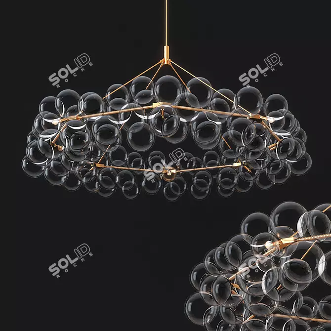 Bubble Wreath Chandelier: Elegant Illumination 3D model image 1