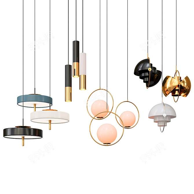 Elegant Pendant Lights Collection 3D model image 1