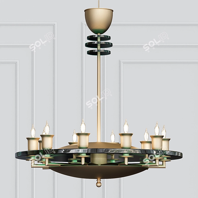 Elegant Bainbridge Chandelier 3D model image 1