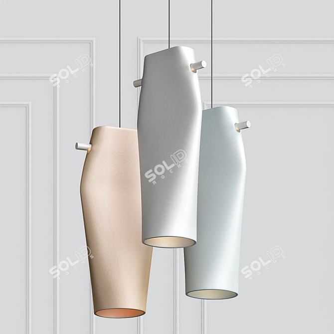 Sleek Dent Pendant Light 3D model image 1