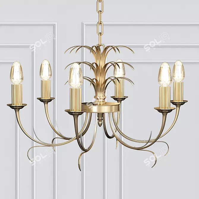 Vintage Boulanger Brass Chandelier 3D model image 1