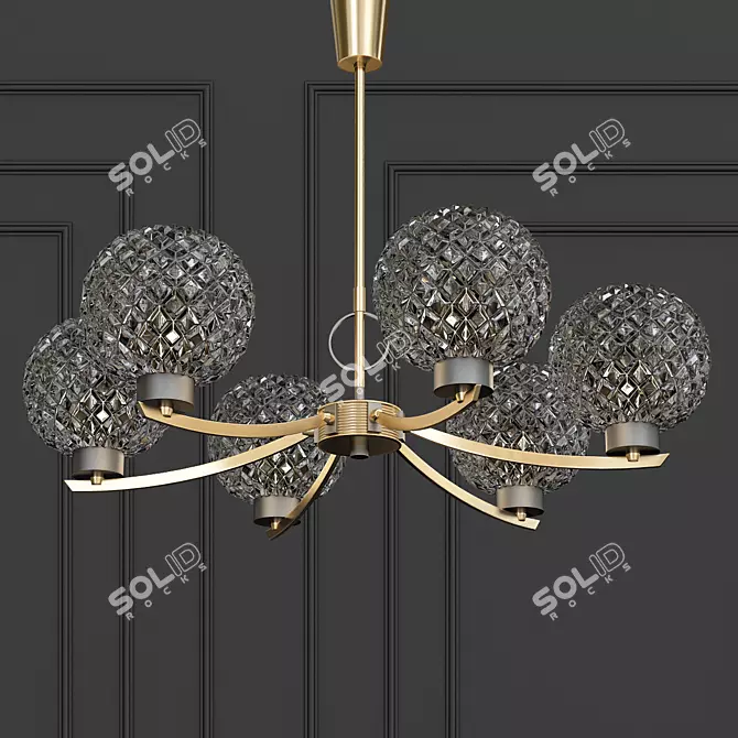 Antique French Glass Chandelier 3D model image 1