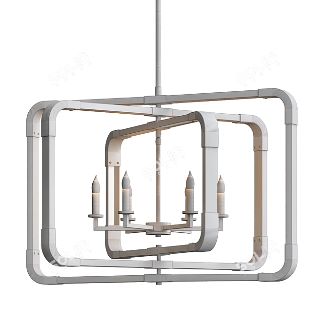 Modern Brass Acrylic Pendant 3D model image 3