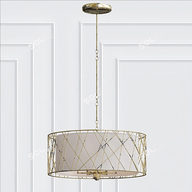 Elegant Cromwell Gold Chandelier 3D model image 1