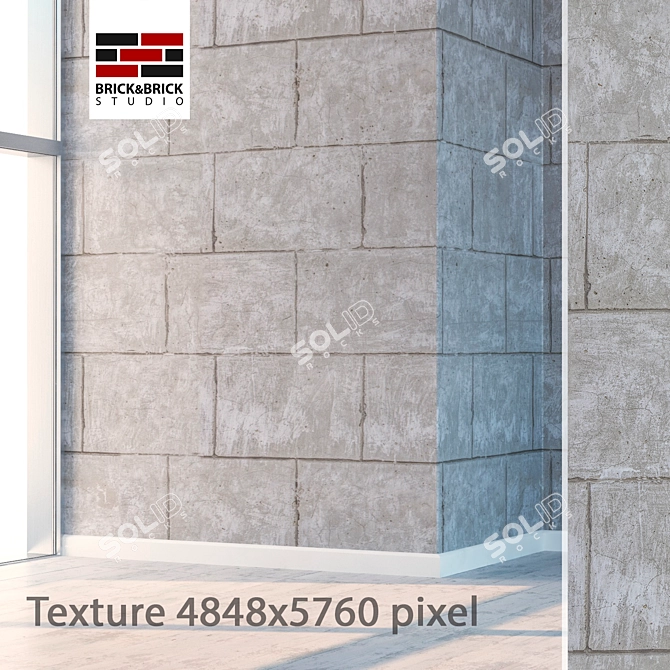 Seamless Detailed Blocks 3D model image 1