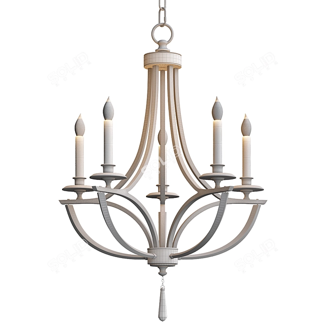 Bent Crystal Chandelier: Elegant Illumination 3D model image 3