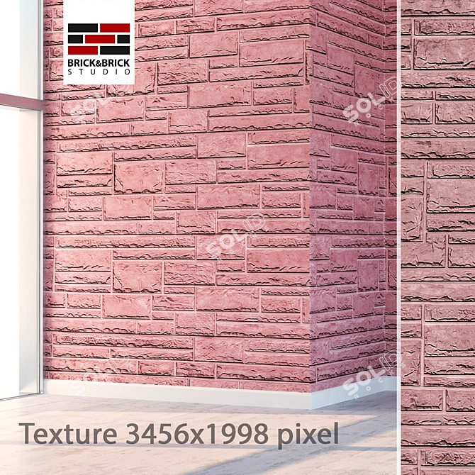 Seamless Stone Siding: Detailed Texture 3D model image 1