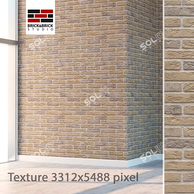 Seamless High Detail Brick 3D model image 1