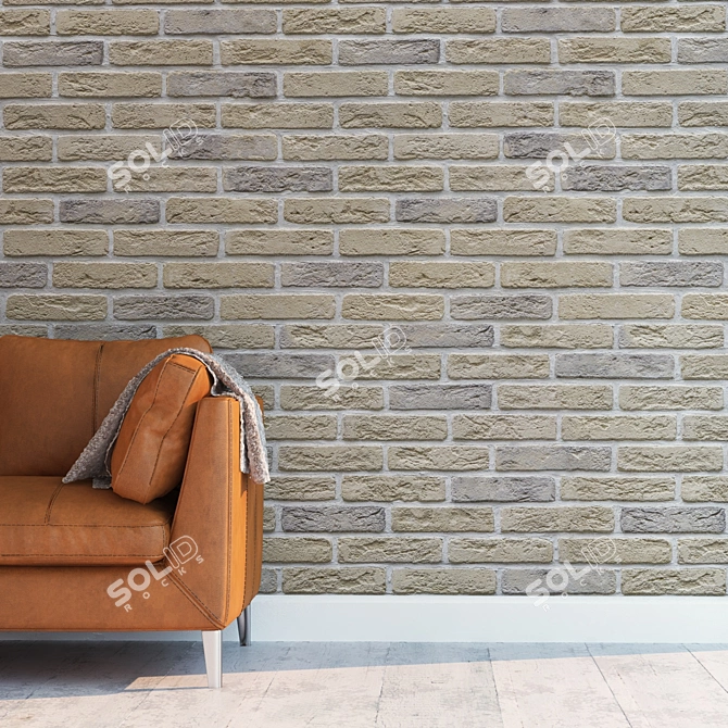 Seamless High Detail Brick 3D model image 2