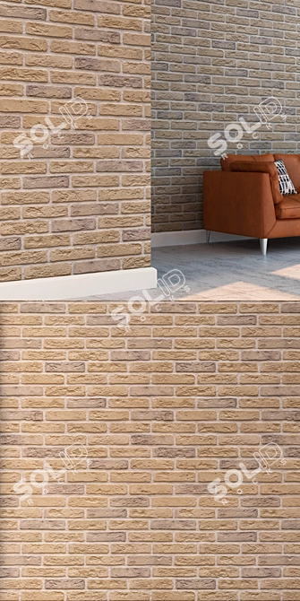 Seamless High Detail Brick 3D model image 3