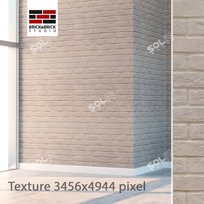 Seamless High Detail Brick 3D model image 1