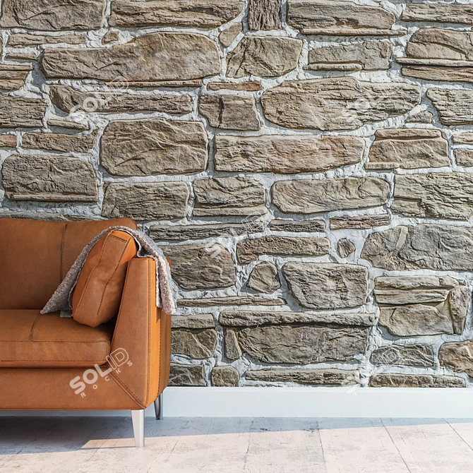 Seamless High Detail Stone Texture 3D model image 2