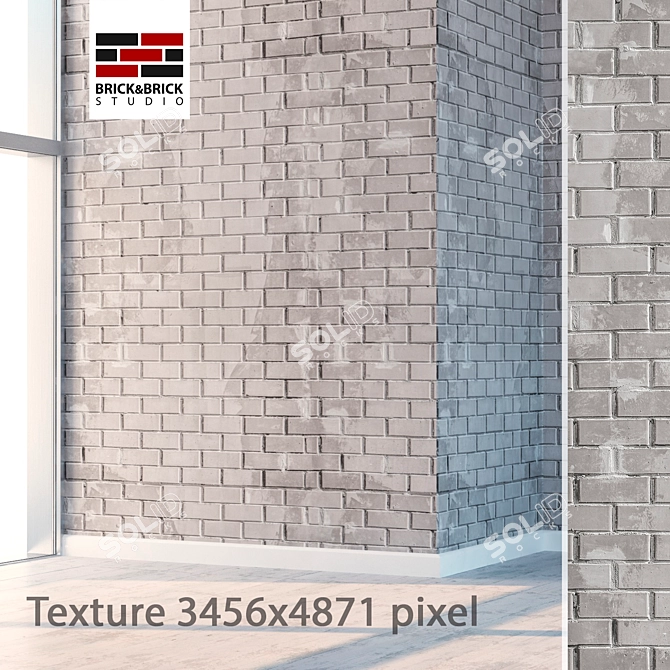 Seamless High Detail Brick 3D model image 1