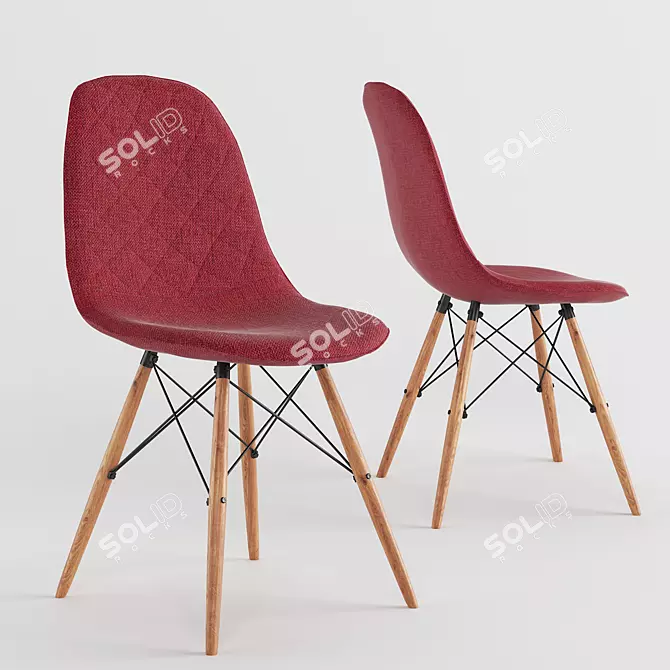 Mid-Century Eiffel Dining Chair 3D model image 1