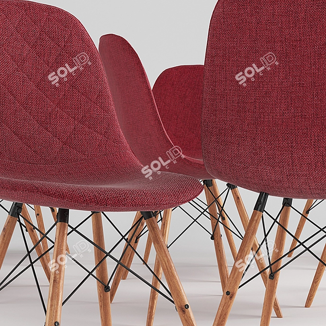 Mid-Century Eiffel Dining Chair 3D model image 2