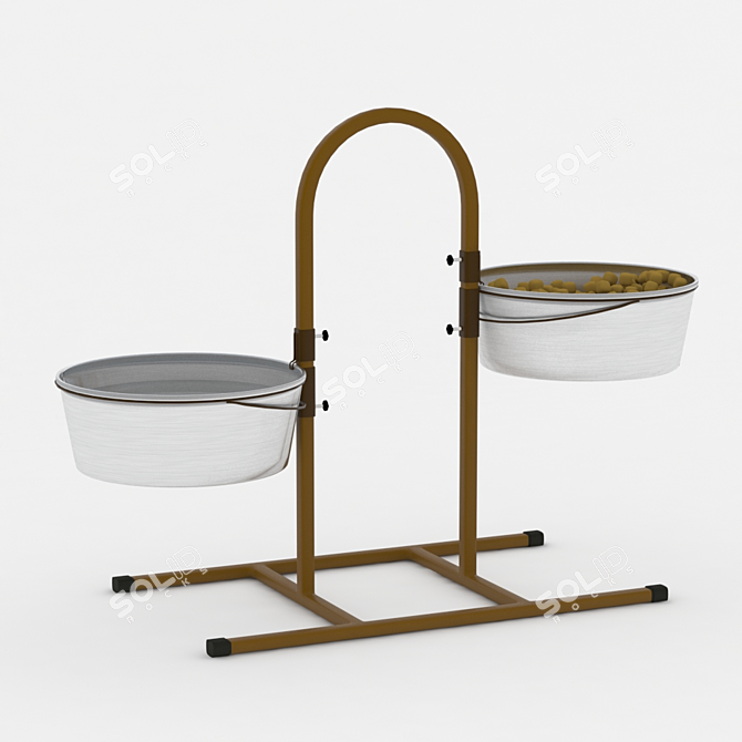 Premium Elevated Dog Bowl Stand 3D model image 1