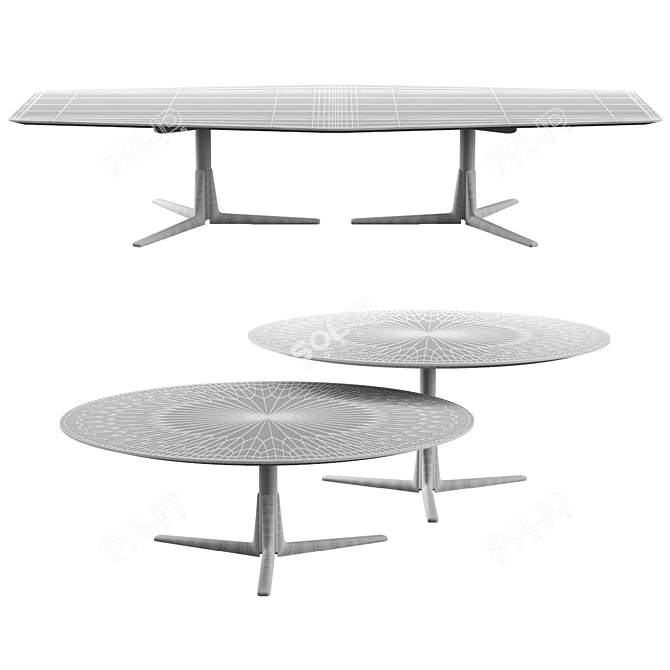 Italian Elegance: Flexform Sveva Coffee Tables 3D model image 2