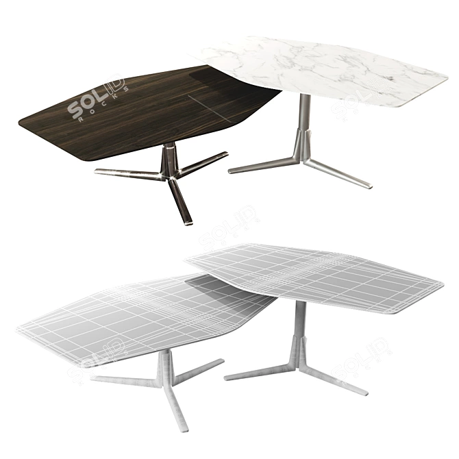 Italian Elegance: Flexform Sveva Coffee Tables 3D model image 3