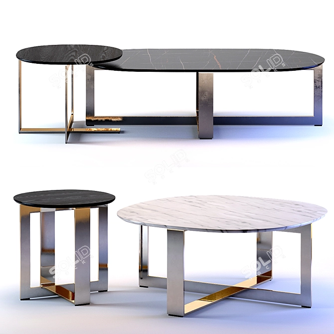 Sleek Domino Next Small Tables for Modern Spaces 3D model image 1