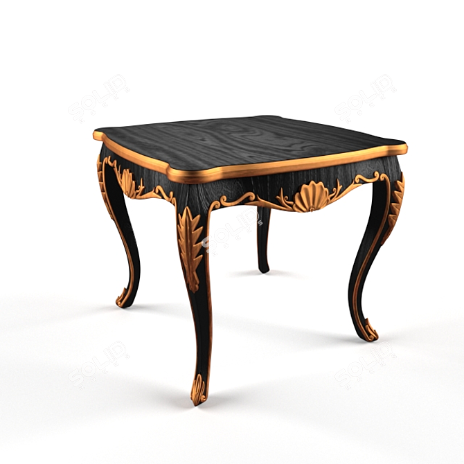 Classic Black and Brown Table 3D model image 1